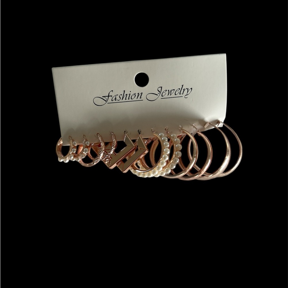 Rose Gold Hoop Earring Set